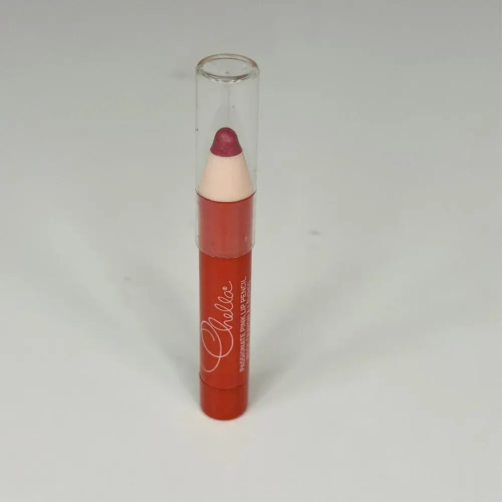 Chella Passionate Pink Rose Crayon Lip Pencil Red Travel .048 oz 1.35g New